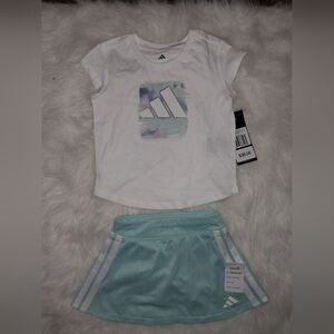 Adidas White and Blue Toddler Outfit